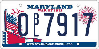 MD license plate 0BL7917