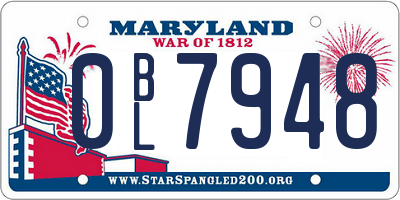 MD license plate 0BL7948