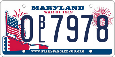 MD license plate 0BL7978