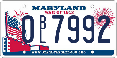 MD license plate 0BL7992