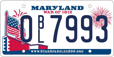 MD license plate 0BL7993
