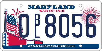 MD license plate 0BL8056