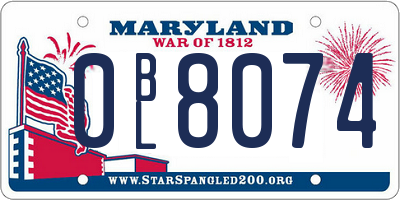 MD license plate 0BL8074