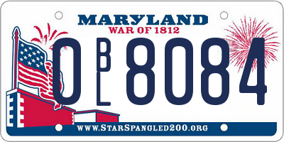 MD license plate 0BL8084