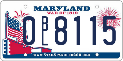 MD license plate 0BL8115