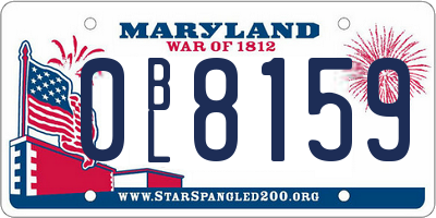 MD license plate 0BL8159