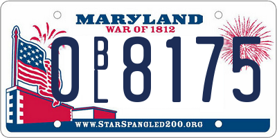 MD license plate 0BL8175