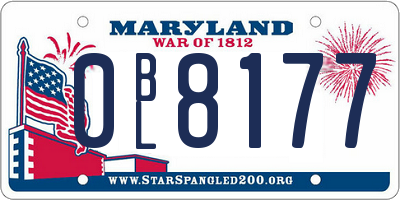MD license plate 0BL8177