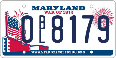 MD license plate 0BL8179