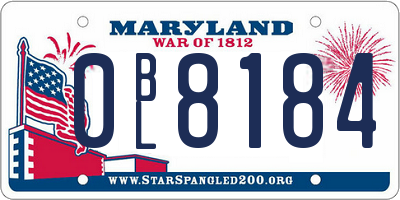 MD license plate 0BL8184