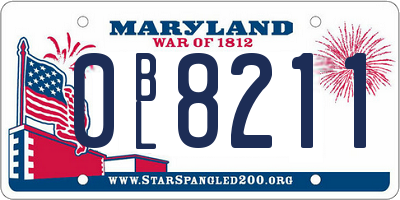 MD license plate 0BL8211