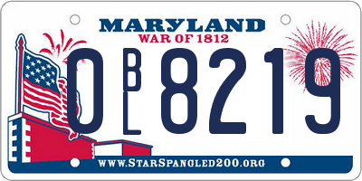 MD license plate 0BL8219