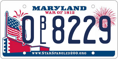 MD license plate 0BL8229