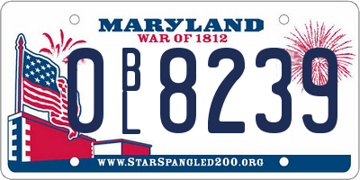 MD license plate 0BL8239