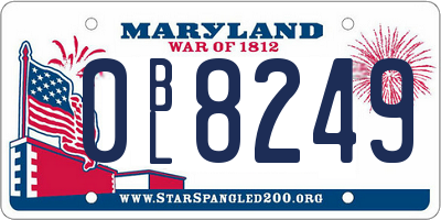 MD license plate 0BL8249