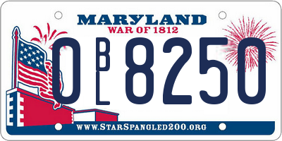 MD license plate 0BL8250