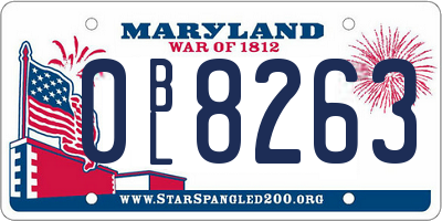 MD license plate 0BL8263