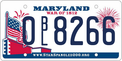 MD license plate 0BL8266