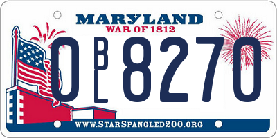 MD license plate 0BL8270