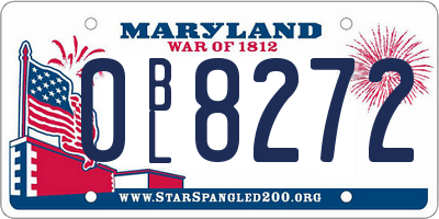 MD license plate 0BL8272