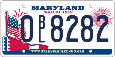 MD license plate 0BL8282