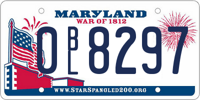 MD license plate 0BL8297