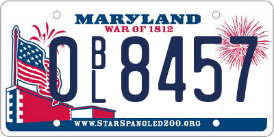 MD license plate 0BL8457