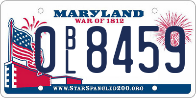 MD license plate 0BL8459