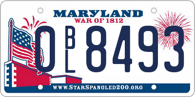 MD license plate 0BL8493