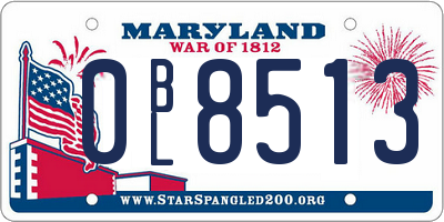 MD license plate 0BL8513