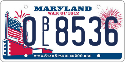 MD license plate 0BL8536