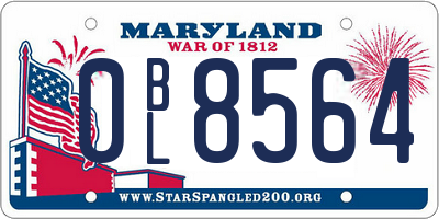 MD license plate 0BL8564