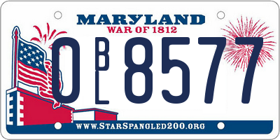 MD license plate 0BL8577