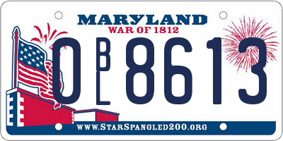 MD license plate 0BL8613
