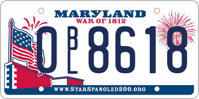 MD license plate 0BL8618