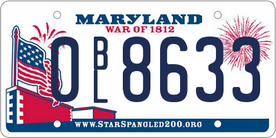 MD license plate 0BL8633