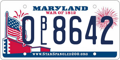 MD license plate 0BL8642