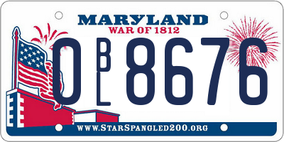 MD license plate 0BL8676