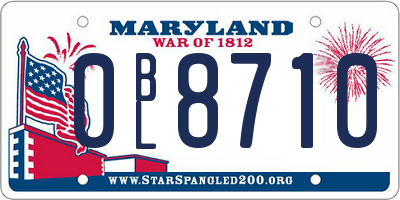 MD license plate 0BL8710