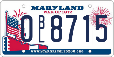 MD license plate 0BL8715