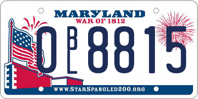 MD license plate 0BL8815