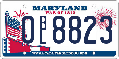 MD license plate 0BL8823