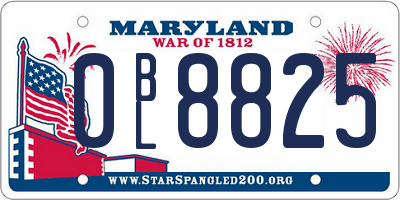 MD license plate 0BL8825