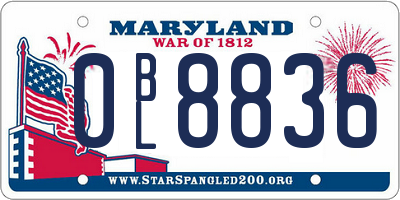 MD license plate 0BL8836