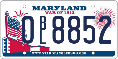 MD license plate 0BL8852