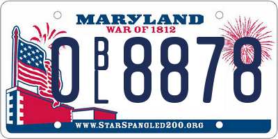 MD license plate 0BL8878