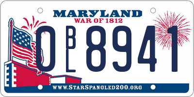 MD license plate 0BL8941