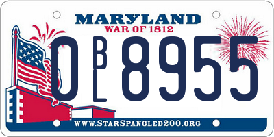 MD license plate 0BL8955