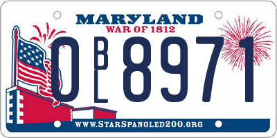 MD license plate 0BL8971