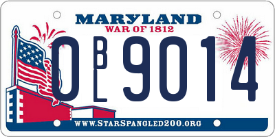 MD license plate 0BL9014